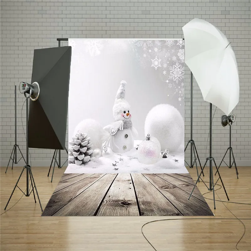 3x5ft Виниловый фон для фотосъемки Рождественский Снеговик фотофоны студийной