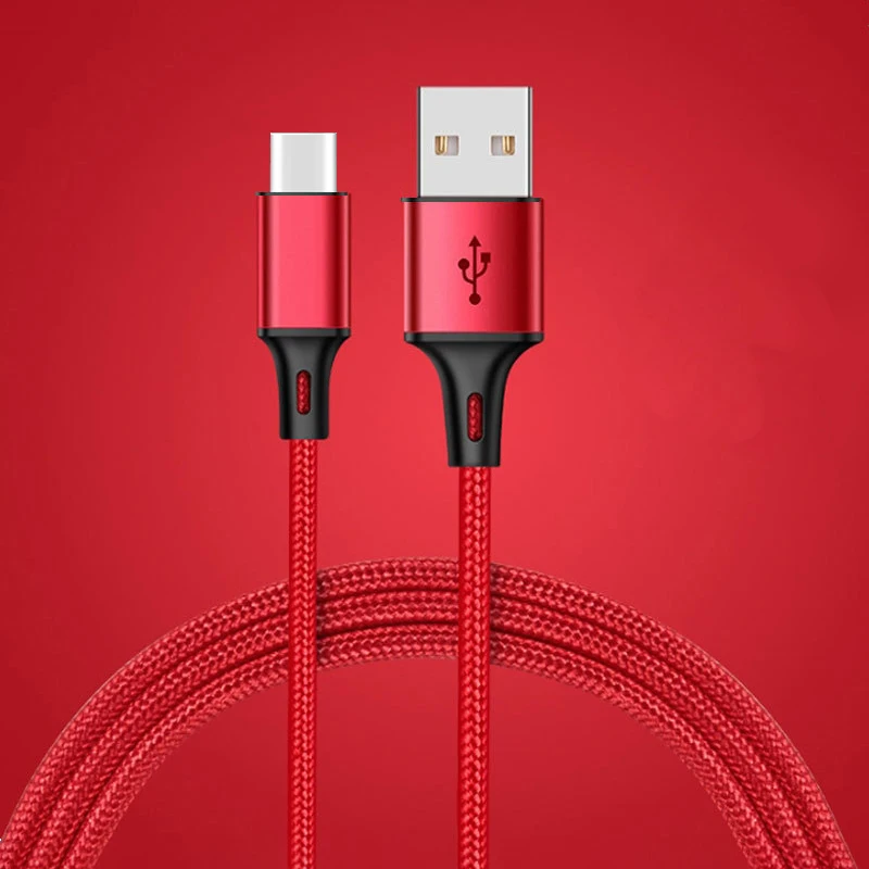 Usb type-C кабель 25 см 50 см 1 м 2 м 3 м Быстрая зарядка USB-C кабель для передачи данных для samsung Galaxy S9 S8 Plus type-c - Цвет: Красный
