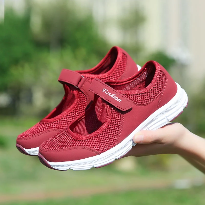 

2019 Women's Low Heel Casual Pumps New Fashion Spring Summer Shoes Anti Slip Fitness Lady Running Walking Breathable Shoes Hot