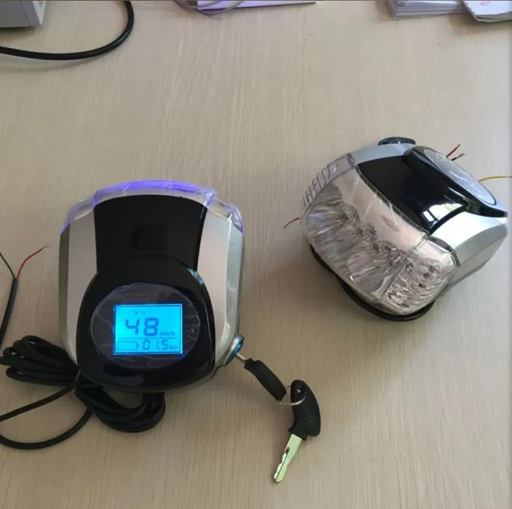 

frontlight 48v60v with LCD display+bluetooth for electric bike scooter TRICYCLE lamp with battery level/light/speed indicator