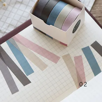 

5 Rolls/lot 10mm*5M DIY Decorative Scrapbook Masking Tape Washi Tape Solid Color Paper Tape Stationery Office AdhesiveTapes