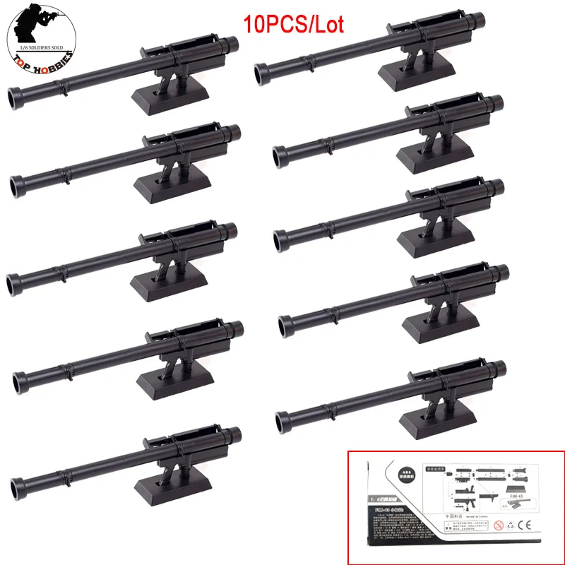 

10PCS/Set 1/6 Scale Soldier accessories weapon model toy pistol gun puzzle FIM-43 Manual Assembly Plastic Fit 12"Figure as Gift