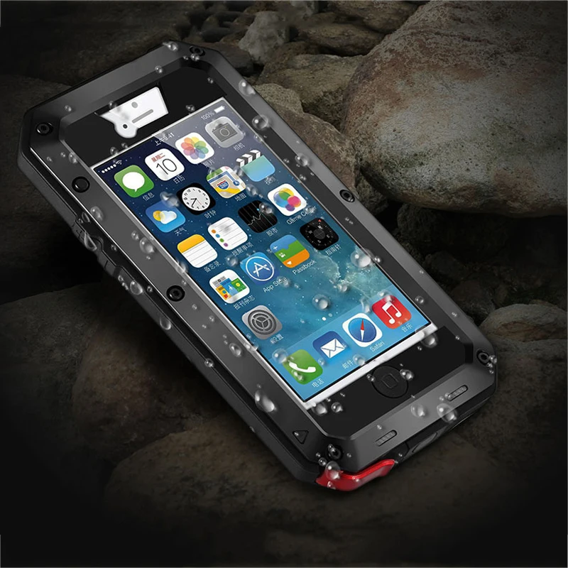 

Metal Soft Silicone Case For iPhone 5 5S SE Case Luxury Brand 3D Aluminum Armor Full Body Protective Back Phone Case Cover Funda