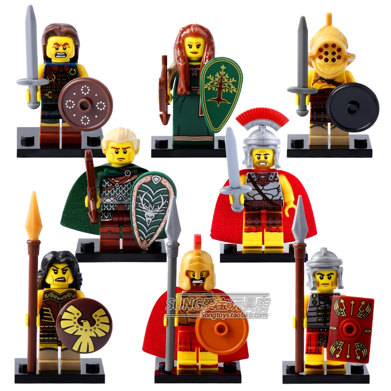8 Series minifig Highland Battler SPARTAN WARRIOR Roman Gladiator ELF