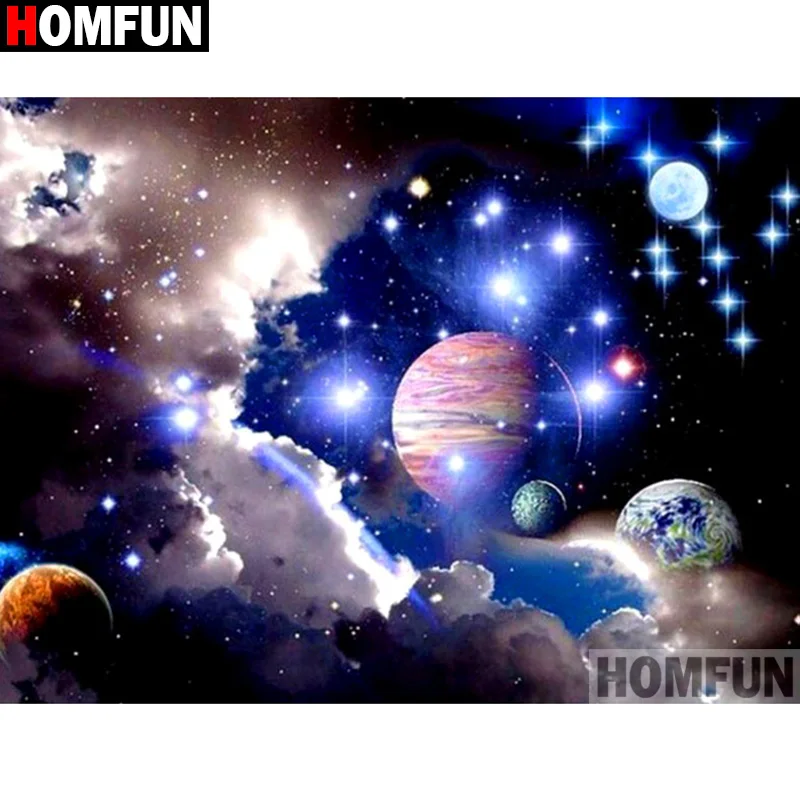 HOMFUN Full Square/Round Drill 5D DIY Diamond Painting &quotPlanet landscape&quot Embroidery Cross Stitch 3D Home Decor Gift A11119 | Дом и