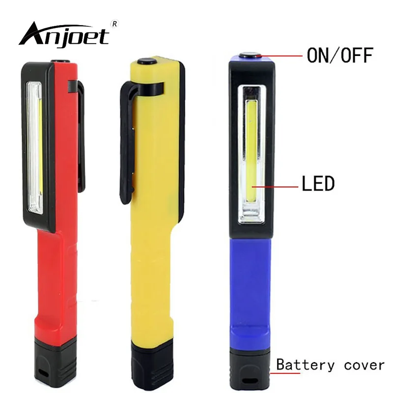 

ANJOET hand-held pen Shape Multi-Purpose LED Flashlight Bright Inspection Torch AAA Battery Pocket Light with Magnet Clip