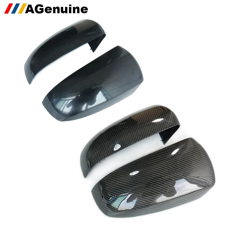 

Glossy black Real carbon fiber side mirror covers Replacement with clips rearview mirror caps for BMW X5 E70 X6 E71