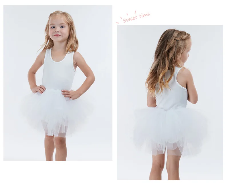 Балетное танцевальное платье для девочек белое Пышное Бальное Платье-пачка для маленьких девочек, костюм для выступлений vestidos faldas infantil meninas