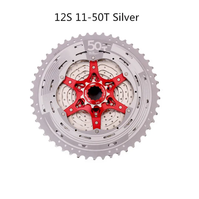 Высокое качество прочный sunracing маховик CSMX8/CSMX3 горный велосипед 8 S/9 S/10 S/11 S/12 S 28 T-50 T полный спектр Маховиков - Цвет: 12S11-50T Silver Red