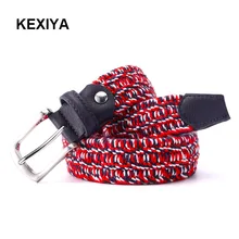 KEXIYA Designer Men Belt Woven Elastic Band with Luxury High Quality Knitted Elastic Braid Band Casual Fashion Accessories Belt