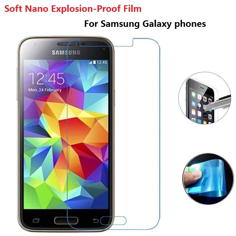 Новые взрывозащищенные Nano Экран защиты Плёнки Фольга для Samsung Galaxy S7 S6 S5 S4 S3 Mini Note 5 4