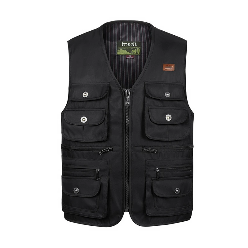 

Male Summer Thin Multi Pocket Vest Photographer Outerwear Tool 3 Colors Sleeveless Jacket Waistcoat For Men With Many Pockets