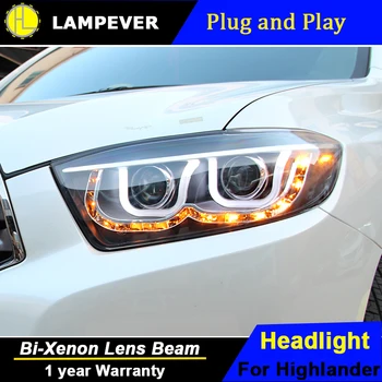 

Lampever Styling for Toyota Highlander Headlights 2007-2011 LED Headlight DRL Bi Xenon Lens High Low Beam Parking Fog Lamp