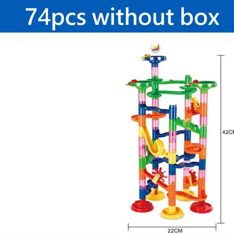 74pcs no box 29-105 шт мраморные гоночные пробежки трубопровода блоки игрушки для детей DIY пластмассовый лабиринт шары трек строительные блоки игрушки - Цвет: 74pcs no box