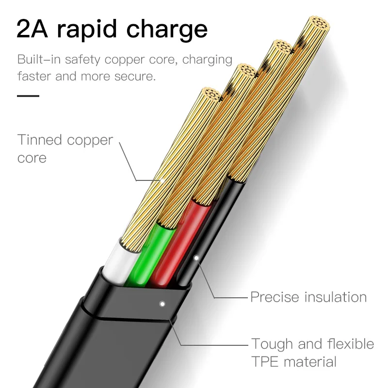 Baseus USB кабель для iPhone XS Max XR X 8 Быстрая зарядка зарядное устройство USB-C Шнур Micro usb type C кабель для Android мобильного телефона