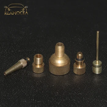 

Reamocea 5Pcs/Set Car Auto Brass Micro Set Tyre Wheel Tire Air Chuck Inflator Pump Valve Clip Clamp Connector Adapter