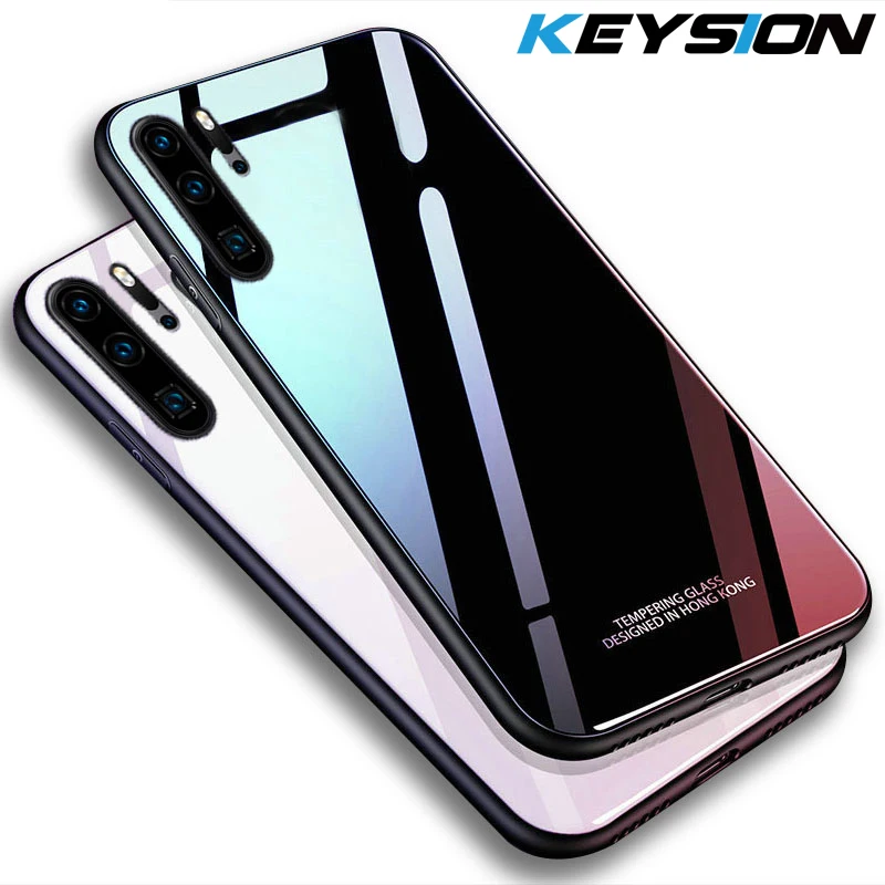 

KEYSION Tempered Glass Case for Samsung Galaxy Note 10 10 Pro 9 8 Soft TPU Shockproof Hard Phone Cover for Samsung S10 10e S9 S8