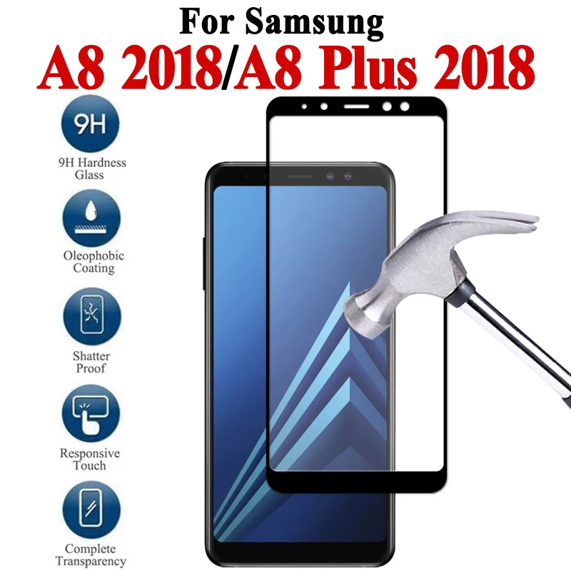 Защитное стекло для samsung galaxy a8 Защитная пленка для экрана samsun galax a 8 plus армированный закаленный чехол sumsung sheet tremp