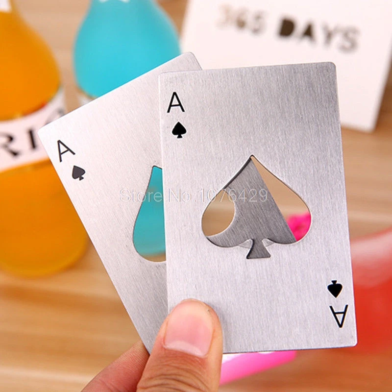 

Stainless Spades A Poker Card Beer Bottle Opener Credit Card Size Kitchen Tool