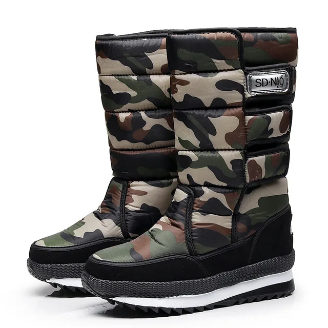 snow boots for men thick plush waterproof slip resistant winter shoes Men's Shoes Shoes