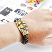 Lateefah Marvel Фильм Мстители вечная война Armbanden Lnfinity Magneet Gesp Crystal Leer Gevlochten браслет-цепочка