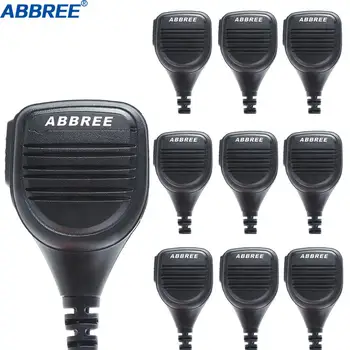 

10pcs Abbree AR-760 2 Pin PTT Remote Rainproof Speaker Mic for Radio Kenwood TYT Baofeng Walkie Talkie UV-5R 888S UV-82 uv-s9