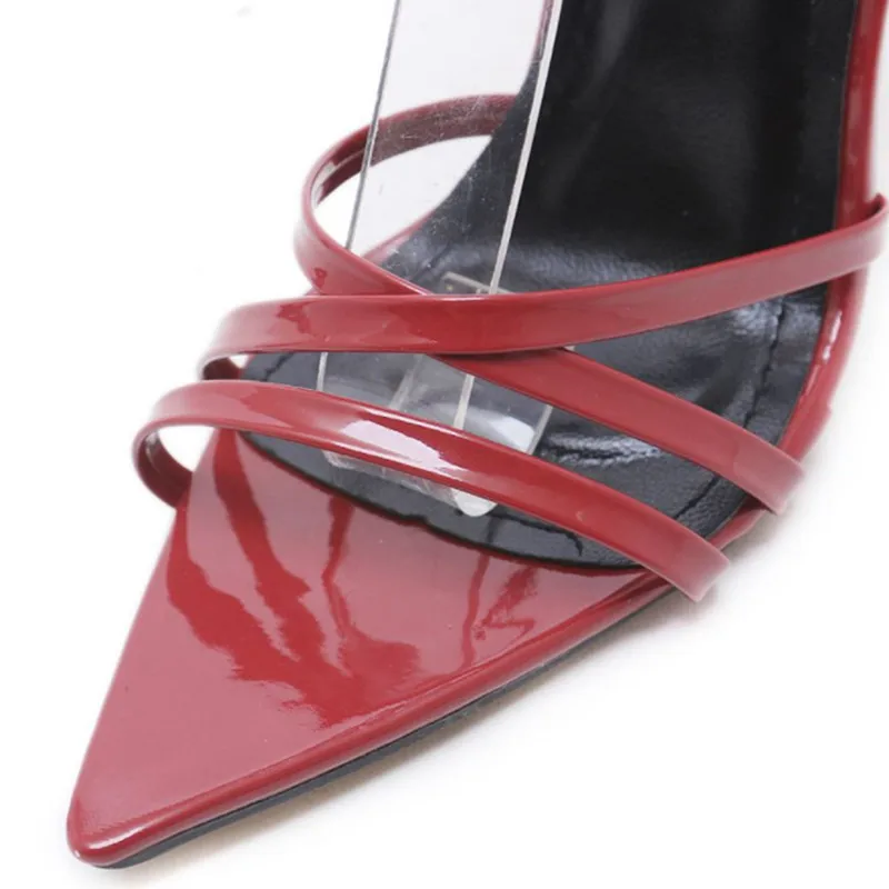 Женские сандалии с перекрестными ремешками; коллекция года; женские пикантные модные сандалии-гладиаторы на высоком тонком каблуке 11,5 см с ремешком на щиколотке