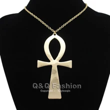 10x5cm Vintage Egyptian Life Big Ankh Cross Pendant Long Chain Sweater Necklace Jewelry