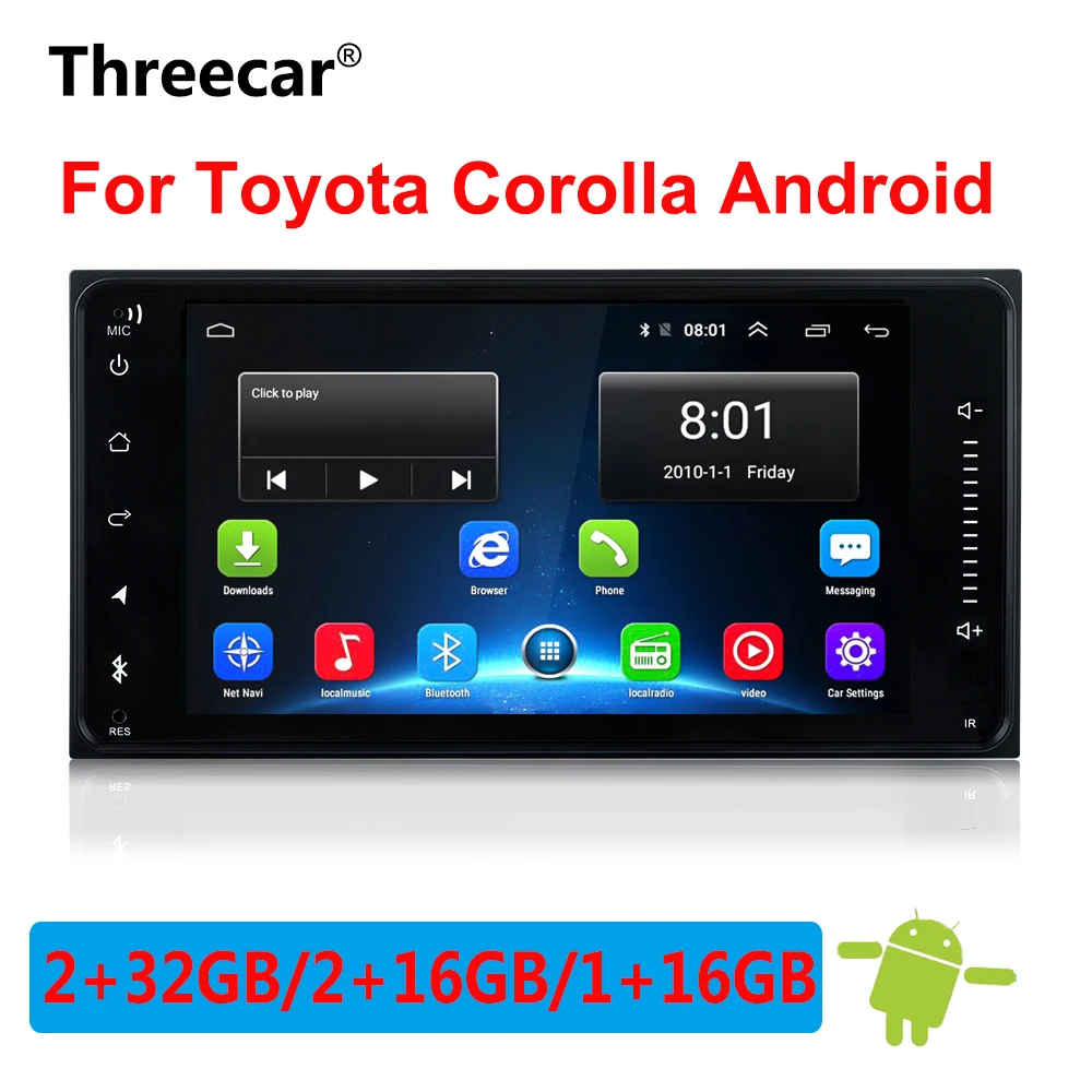 

Android 8.1 2+32GB Multimedia Player for toyota corolla 2Din radio with GPS navigation wifi Bluetooth DSP FM AM Auto Radio