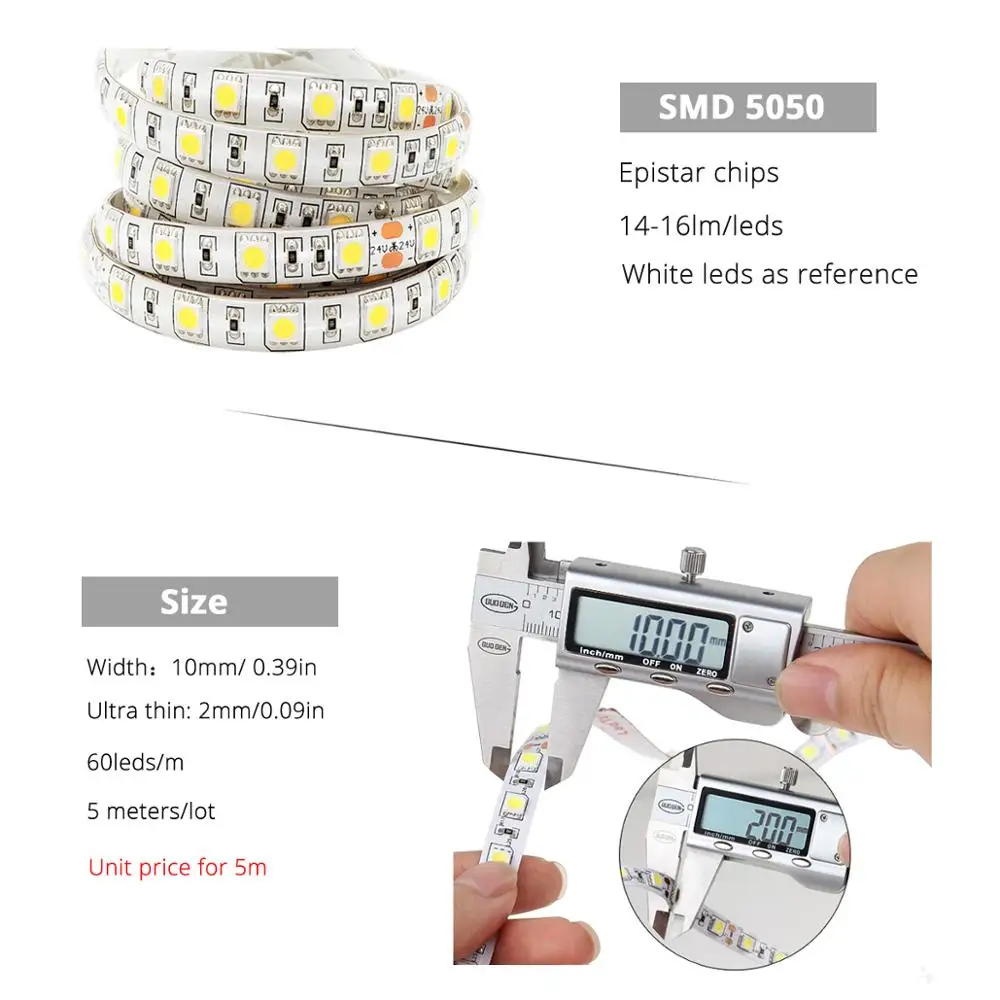 СВЕТОДИОДНАЯ лента SMD 5050 12 В постоянного тока гибсветильник Светодиодная IP65 не