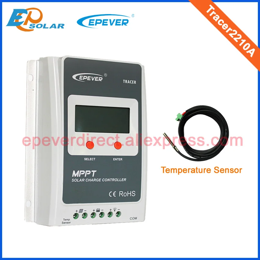 MPPT Solar Tracking Regulator EPEVER Tracer2210A 20A 20amp 12V 24V Auto work with temperature sensor EPSolar Brand two color choices mt50 solar regulator 20a mppt tracer2210a with ble and sensor for 12v 24v auto work