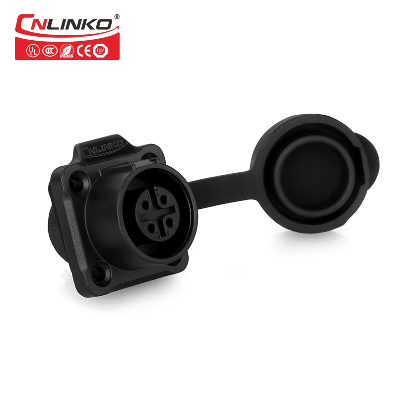 CNLinko черный PBT Пластиковый Солнечный разъем пайки 4 Pin 5A DC Штепсель поставщик M12