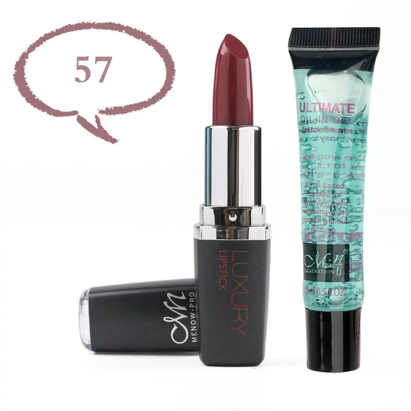 57 Menow бренд Make Up Set 12 Цвета Красота красный матовый Губная помада и масло для снятия 15 мл Помада для снятия масло оптом прямая поставка 5375 - Цвет: 57