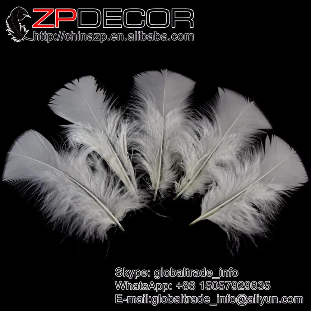 

ZPDECOR Factory Wholesale 100pcs/lot 4-6inch Off White Turtey T-Base Plumage Feather for Wedding and Costume Decoration