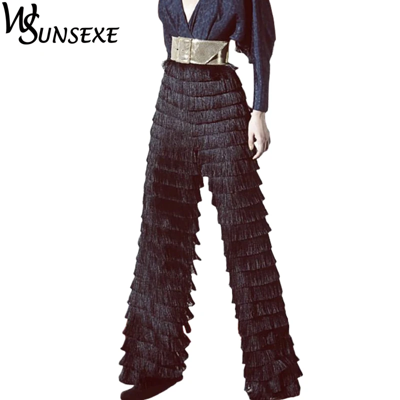 Buy High Waist Tassel Zip Pants 2018 Spring New Casual