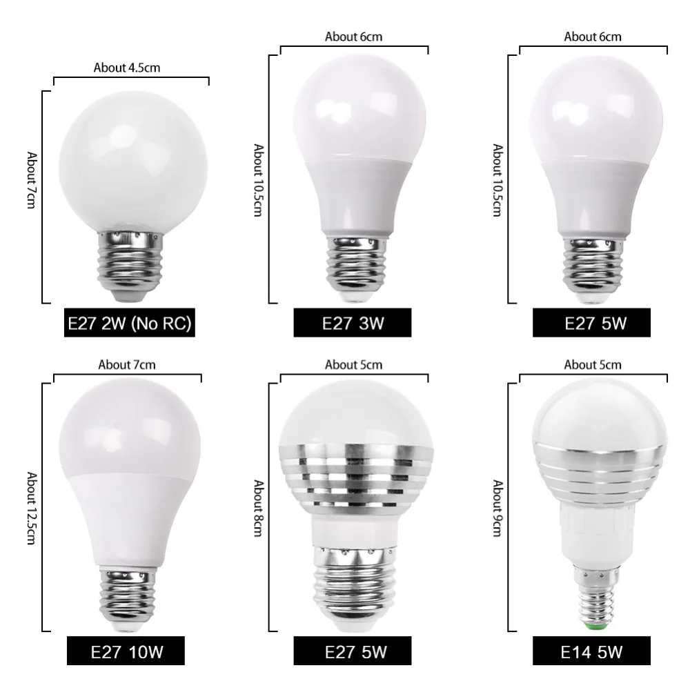 Светодиодная лампа E27 E14 RGB с пультом ДУ 110 В 220 3 Вт 5 10 Вт|Светодиодные лампы и