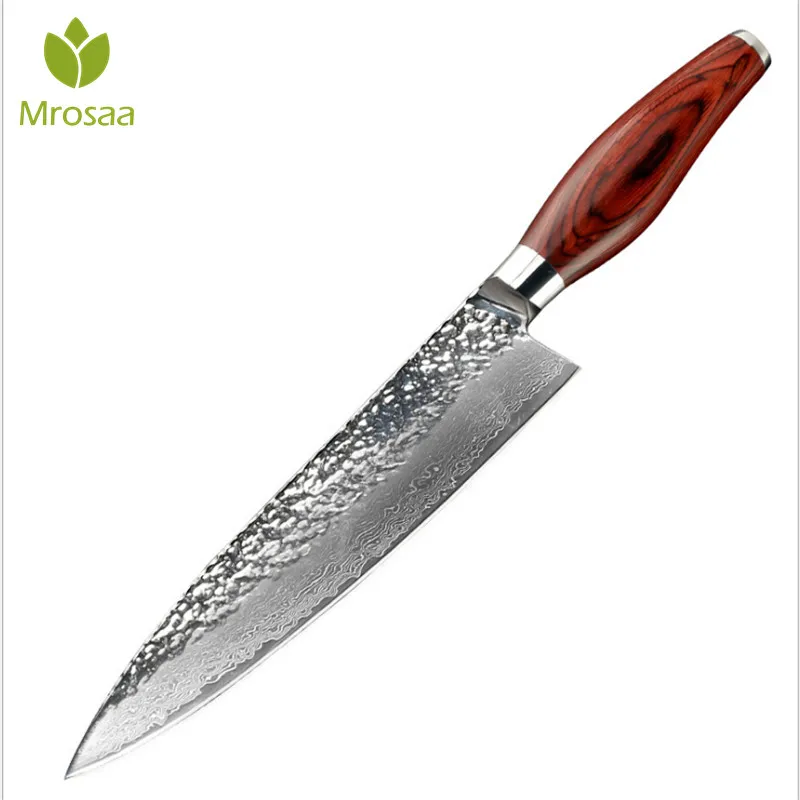 

Damascus Stainless Steel Knife Blade Color Handle Stone Shape 8 inch Damascus Knife Chef