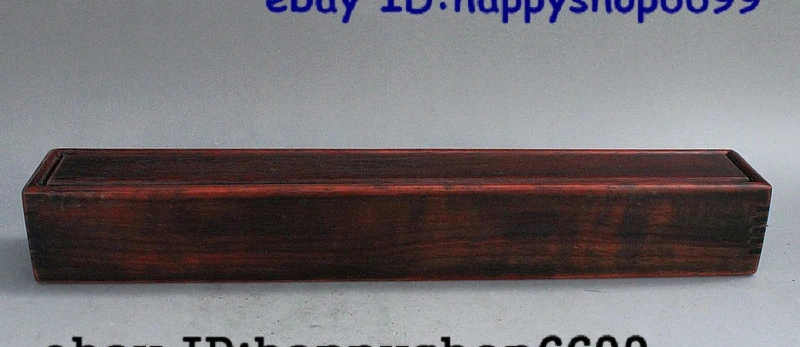 

14" China Dynasty Palace Red RoseWood Hand-Carved Ancient Container scroll Boxes