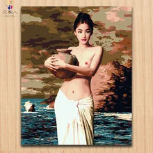 Элегантный сексуальный женский холщовый рисунок картины краски по номерам с красками на холсте украшение дома