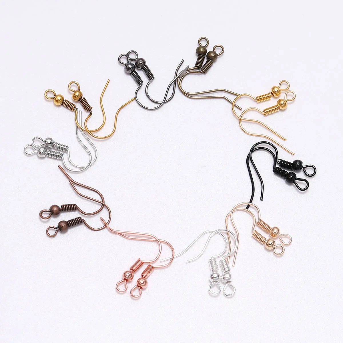 

100pcs 20*17mm Gold Silver Antique bronze Ear Hooks Earrings Clasps Findings Earring Wires For Jewelry Making Supplies Wholesale