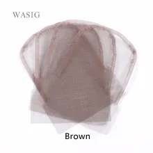 Кружева закрытия фронтальные база 4x4 дюймов коричневый цвет Швейцарский парик Шапки для изготовления Застежка 6 шт./лот