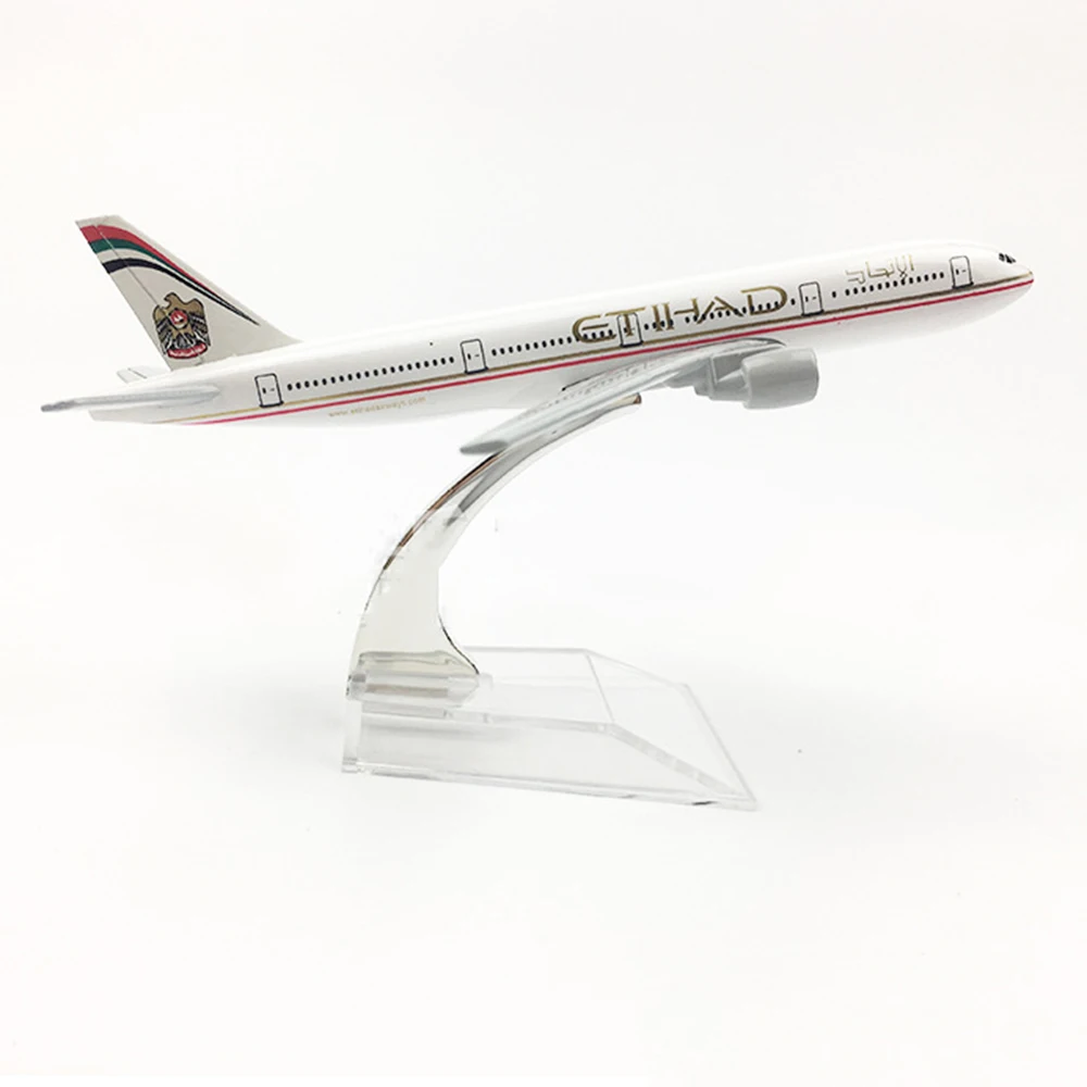 

1/400 Scale Aircraft Boeing 777 Etihad Airways 16cm Alloy Plane B777 Model Toys Children Kids Gift for Collection