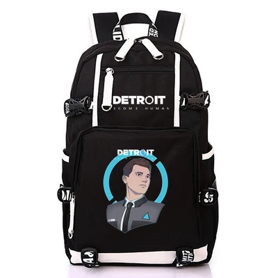 DBH Детройт стать человеком рюкзак школьный Студенческая сумка на плечо сумка для ноутбука черная Дорожная сумка чехол-карандаш коробка подарочная игра Новинка - Цвет: Connor Backpack C