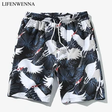 Новое поступление, мужские летние повседневные шорты с индивидуальным принтом, удобные пляжные бермуды, свободные шорты с завязками, M-5XL