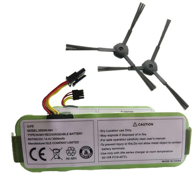 Щетка+ аккумулятор Ecovacs Ni-MH 3500mAH 14,4 V для Kitfort KT504 Haier T322 T321 T320 T325 Запчасти для роботизированного пылесоса аксессуар
