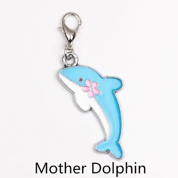 

20pcs/lot DIY Floating Mother Dolphin Dangle For New Fashion Living Memory Lockets Necklace (Free Shipping) CM427#