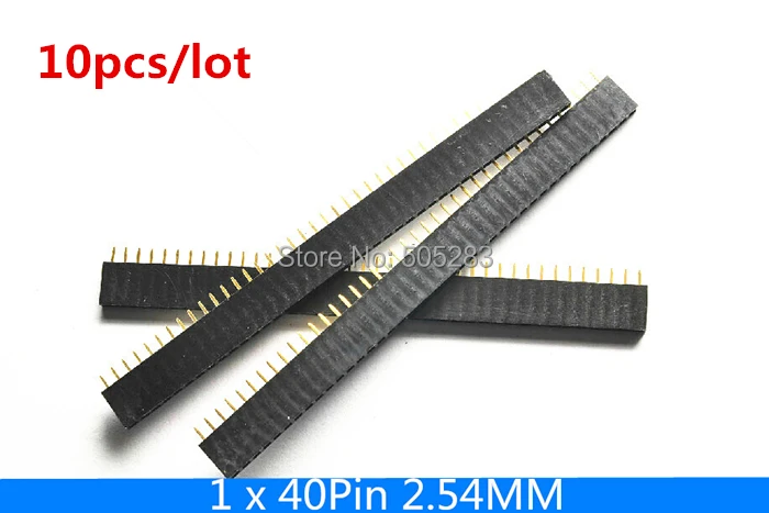 10pcs 40 Pin Single Row Straight Female Connector 1*40Pin 2.54mm Header Connector Socket Strip for BreadBoard HY618*10 10 pair 40 pin 2 54mm male female sil socket row strip pcb connector