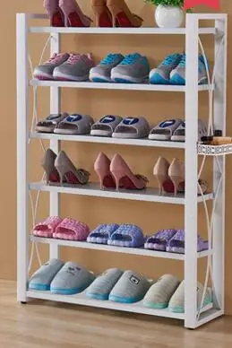 Shoe rack steel and wood multi-layer storage shoe cabinet.. Household iron dust umbrella stand..