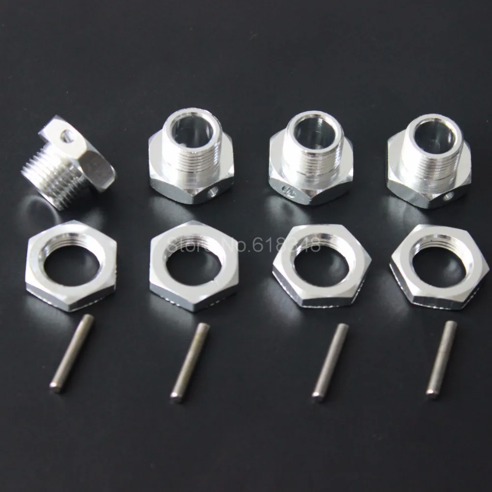 

Wholesale 5sets/lot HSP 1/8 Tires Adapter Wheel Nut 17mm Alum Hex Hubs with Pins Set Screws For 1/8 Nitro Ofna Hyper Buggy