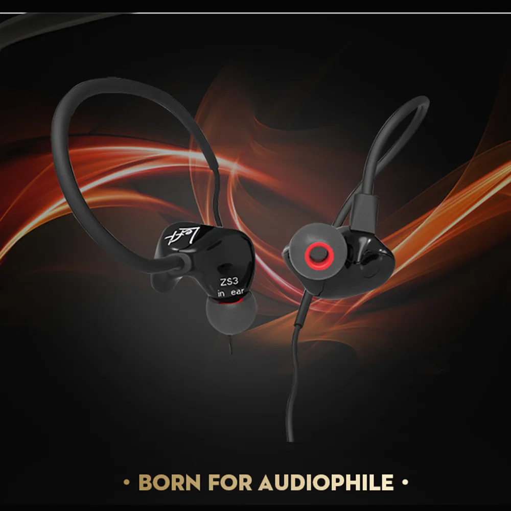 KZ ZS3 3 5MM Jack Wear Earphone Mic Double Bass HIFI In Ear Earphone Phone Headset Noise Cancelling 15J Drop Shipping